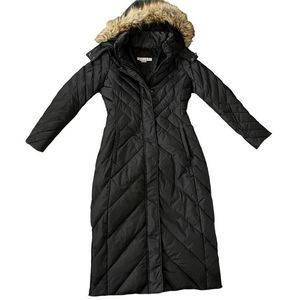 Larry Levine Fur Hooded Black Puffer Coat